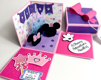 Family Vacation Reveal Box, Travel Surprise Announcement Box, Princess Castle Surprise