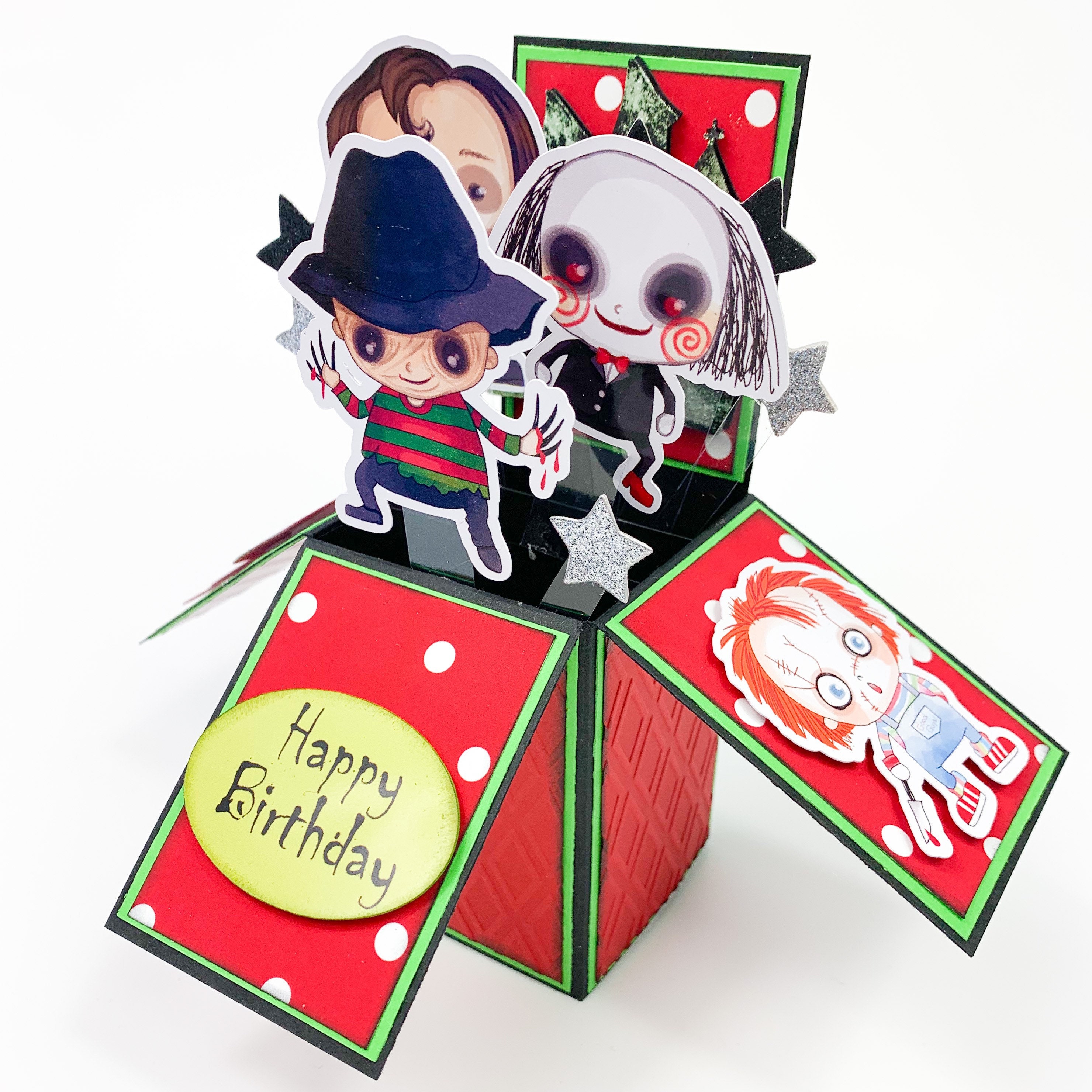 Horror Movie Birthday Card Horror Movie Villains Card Etsy