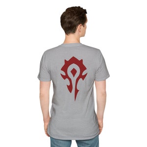 WoW Horde Symbol, Back, Red - Unisex Softstyle T-Shirt