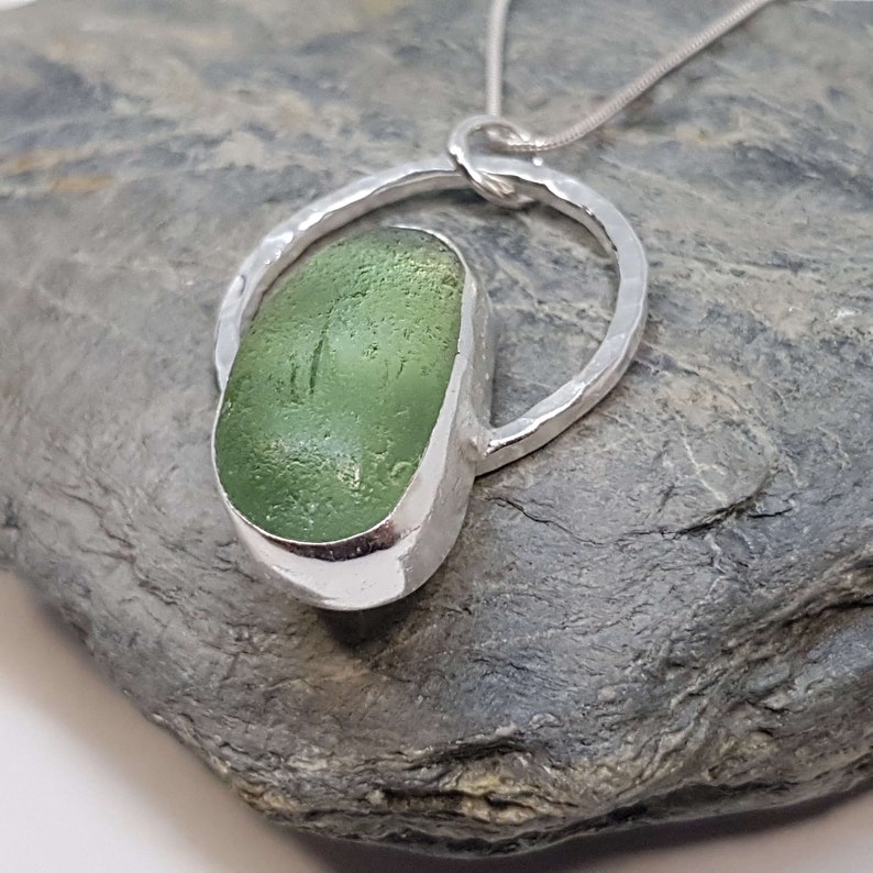 Cornish Jewellery Sea Glass and Sterling Silver Handmade in Etsy UK
