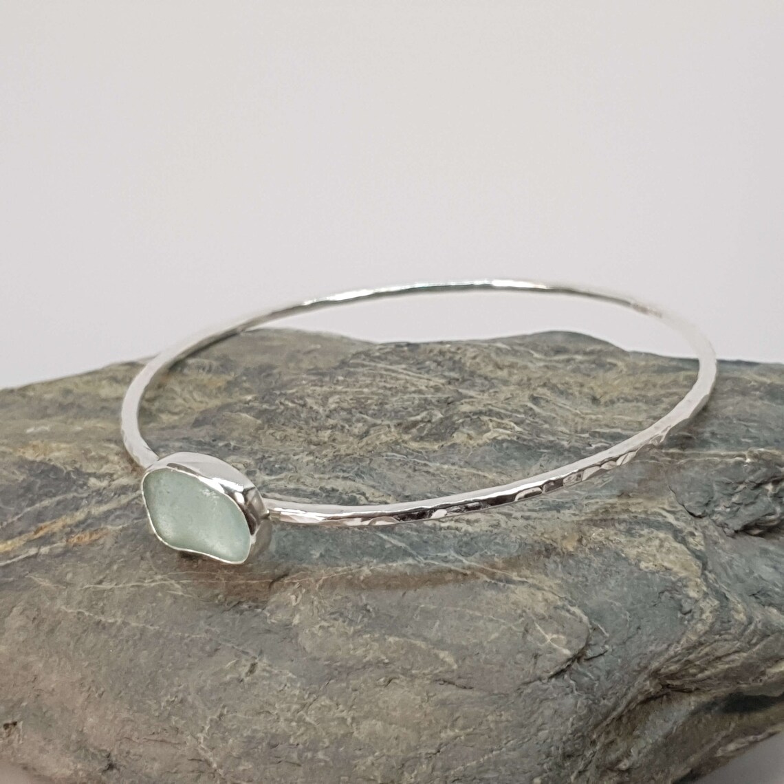 Cornish Jewellery Choose Your Colour Sea Glass Bangle Sterling Etsy UK