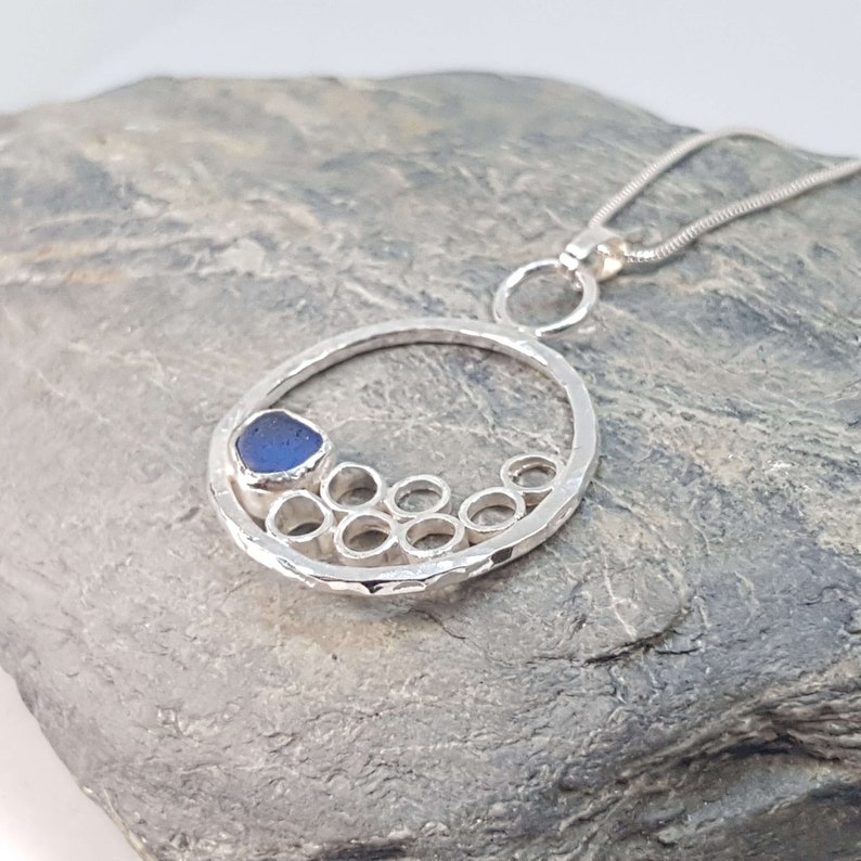 Cornish Jewellery Sea Glass and Sterling Silver Pendant - Etsy UK
