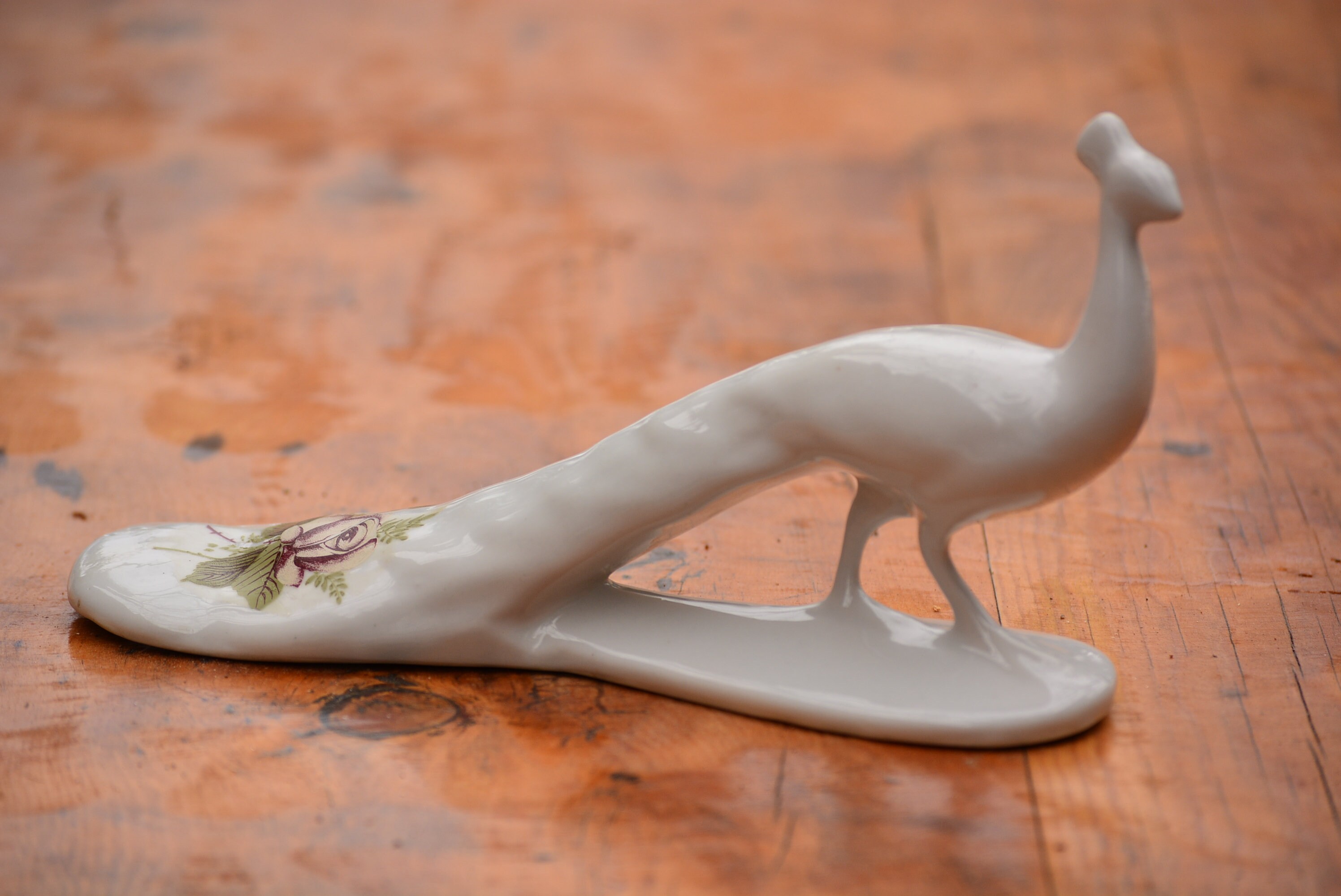 Vintage White Peacock Figurinevintage Peacockwedding Etsy