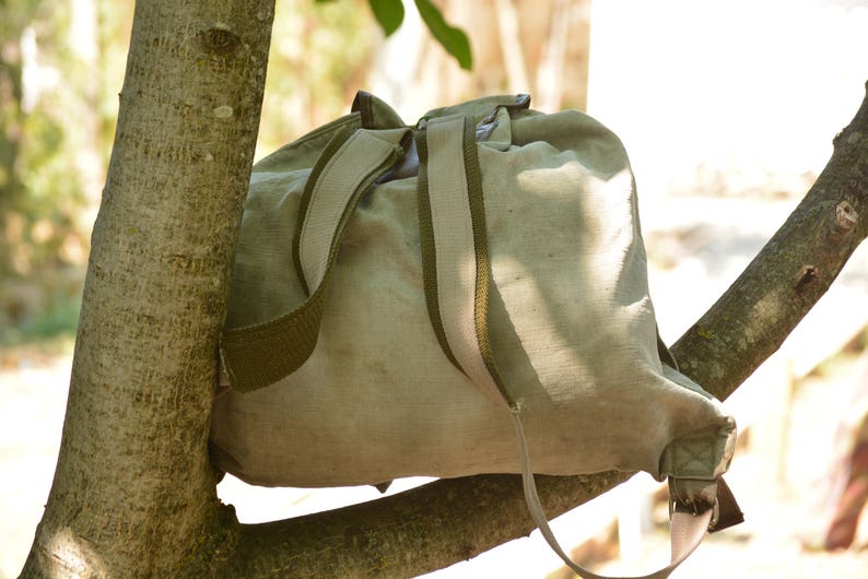 Vintage Green Canvas Backpack,Military Bag,Military Backpack,Canvas Rucksack,Large Unisex Canvas Bag,Retro Canvas Backpack,Large Canvas Bag