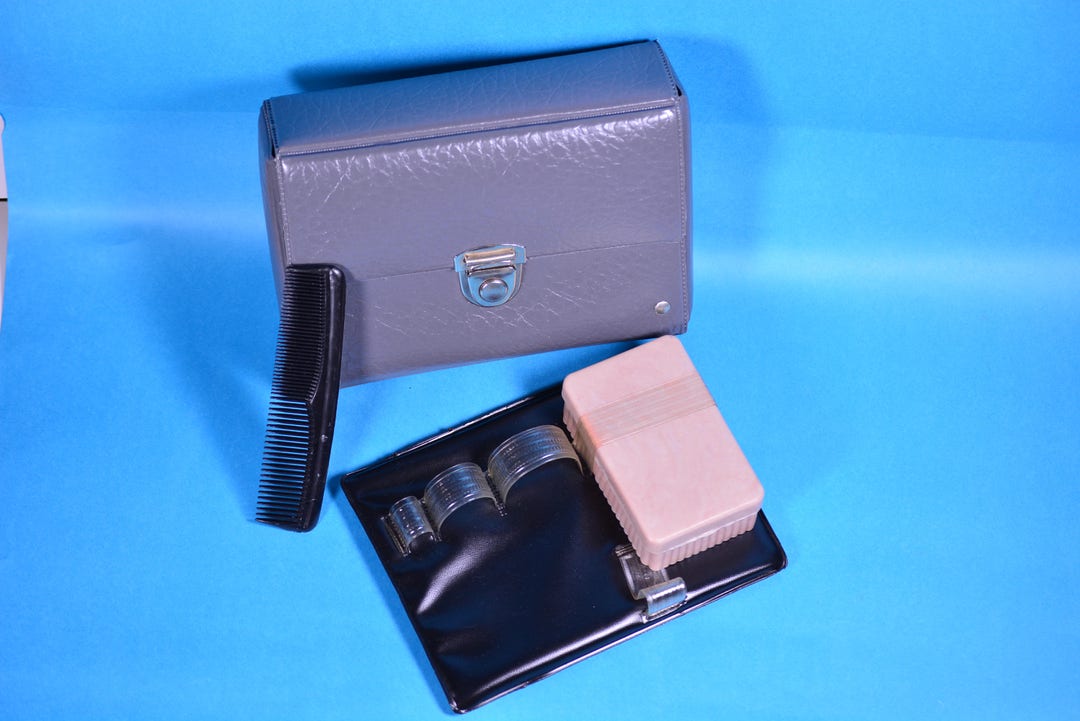 Vintage Men Shaving Travel Caseleather Shaving Caseshaving Etsy
