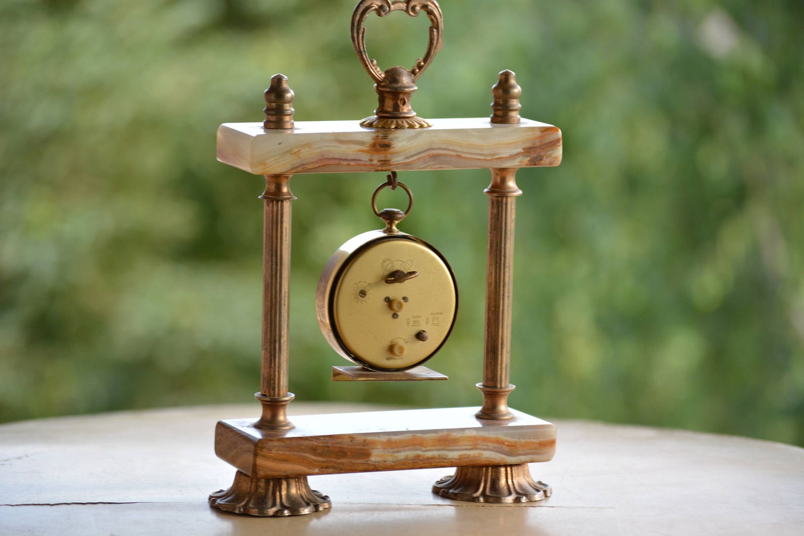 Vintage German Marble Table Clock Europavintage Mechanical Etsy