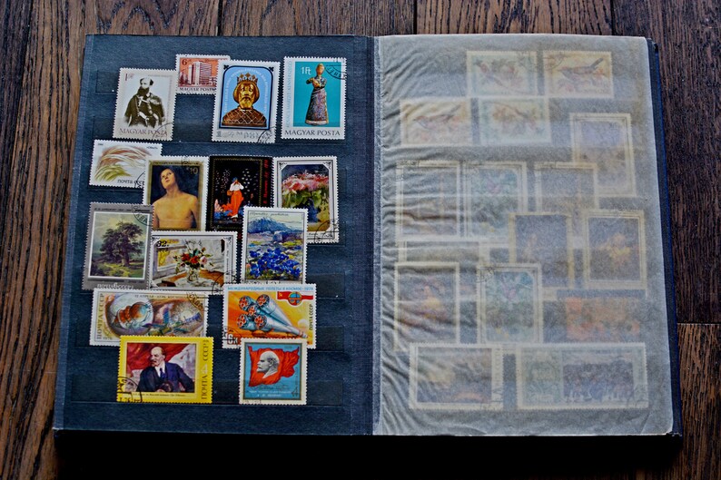 Collectible Postage Stamps Album,International Postage Stamps Album,Postage Stamps Collection,Rare Postage Stamps,Soviet Postage,Philatelic image 2