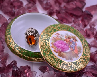 Vintage French Porcelain Ring Holder,Wedding Ring Box,Romantic Ring Box,Engagement Ring Box,Retro French Ring Holder,Romantic Ring Holder