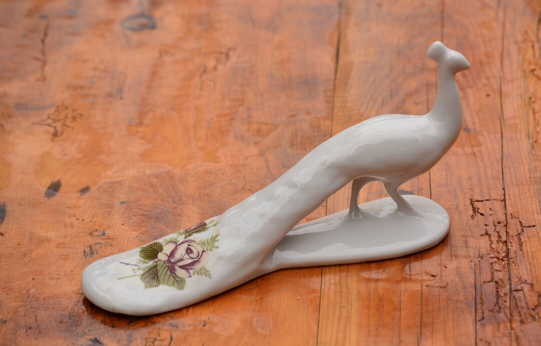 Vintage White Peacock Figurinevintage Peacockwedding Etsy