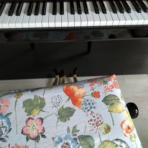 Piano bench cover - Grosses fleurs de campagne