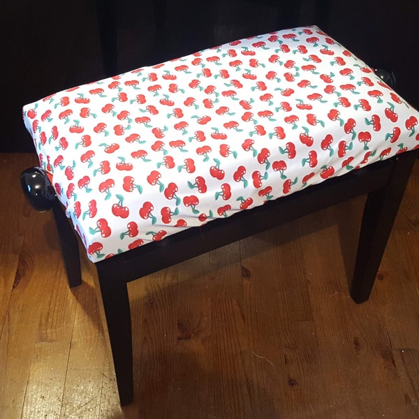 Housse pour tabouret de piano - Cerises