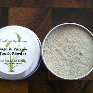 Sage and Yarrow Tooth Powder 2 oz. Wildcrafted and Homegrown