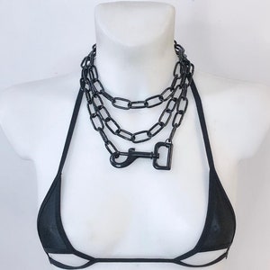 Stainless Steel Mens Womens Multi Way Unisex Chunky Oversized Black Chain  Statement Choker Necklace Chunky Lobster Swivel Collar