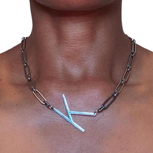 Collar con inicial de acero inoxidable, regalo para ella, collar, regalo de amistad, regalo personalizado, regalo para novia, gargantilla con letra, gargantilla con letra