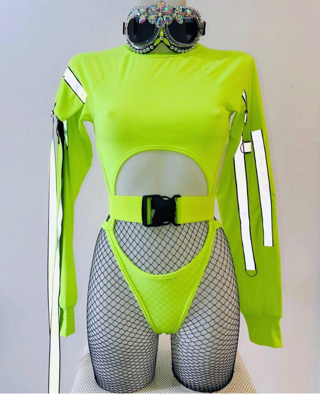 SICODA 10 meters Neon green elastic strap for night club dancing rubber  elastic for garments accessories diy elastic belts