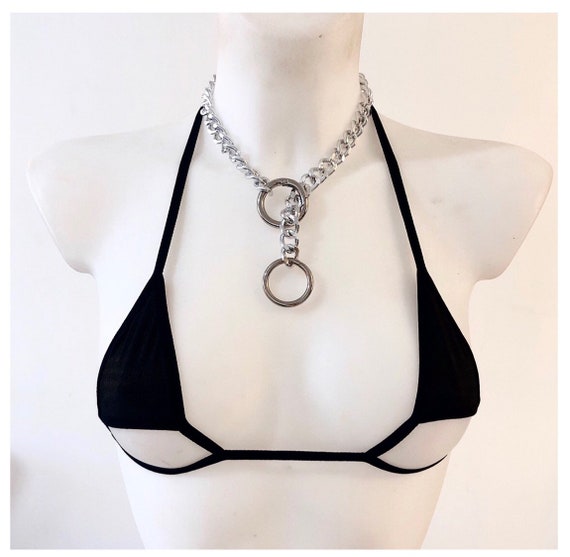 Chunky Oversized O Ring Chain Statement Choker Necklace Etsy Chunky Oversized O Ring Chain Statement Choker Necklace Etsy