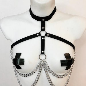 Elastic Harness Chain Harness Bra Choker Bondage Harness Body Cage Choker Gothic Harness Festival Wear Rave Wear Pole Dance