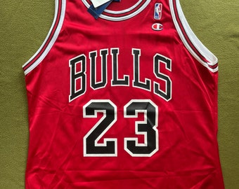 Michael Jordan #23 Chicago Bulls basketball Jersey Champion NBA Black Mens  44