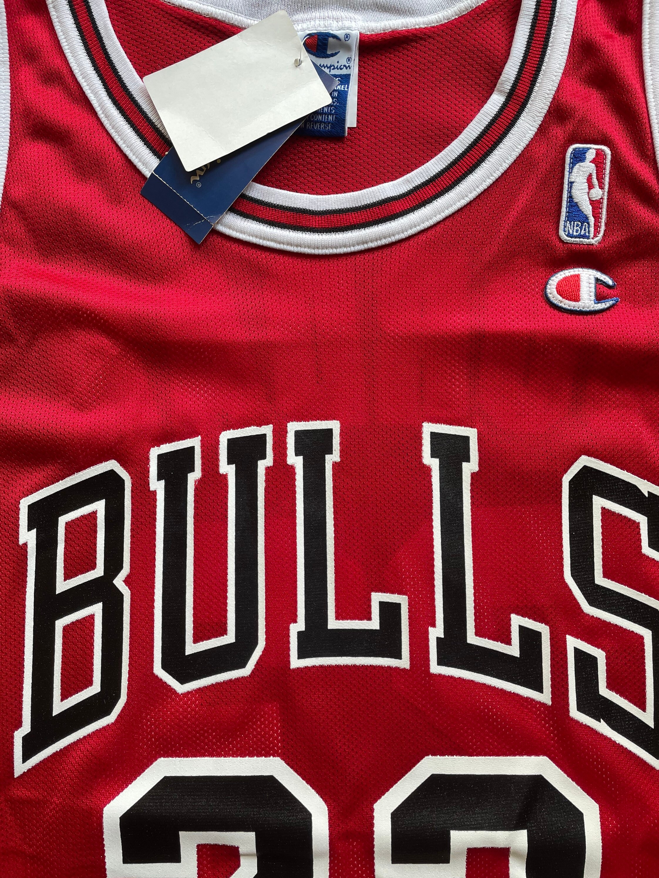 Vintage 90's Champion Michael Jordan #45 Jersey Size 44 White Made In USA