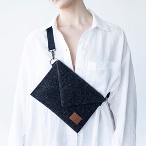 Crossbody bag / Belt bag / Fanny pack / Black bag/ Felt bag/ Party bag/ Festival bag/ Rave bag