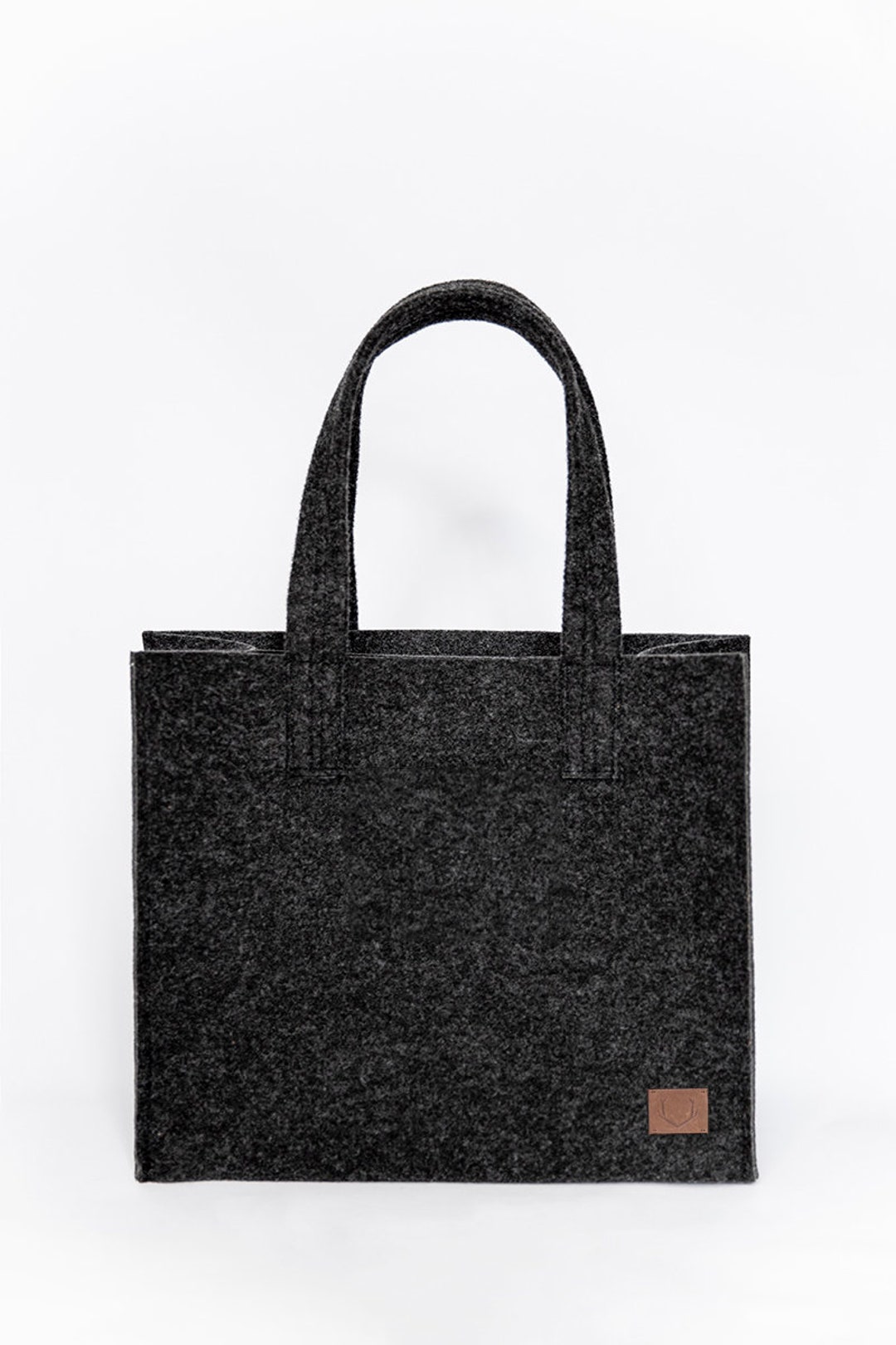 Tote Bag / Felt Office Bag / Shopper Bag / Black Felt Tote Bag - Etsy