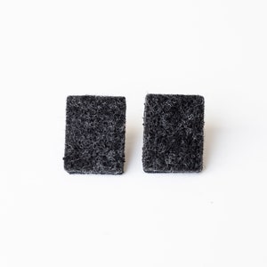 Minimalist Black Rectangle Earrings/ Black Earrings/ Black Studs/ Rectangle Black Studs/ Everyday Studs/ Minimalist Studs / Rectangle studs image 4