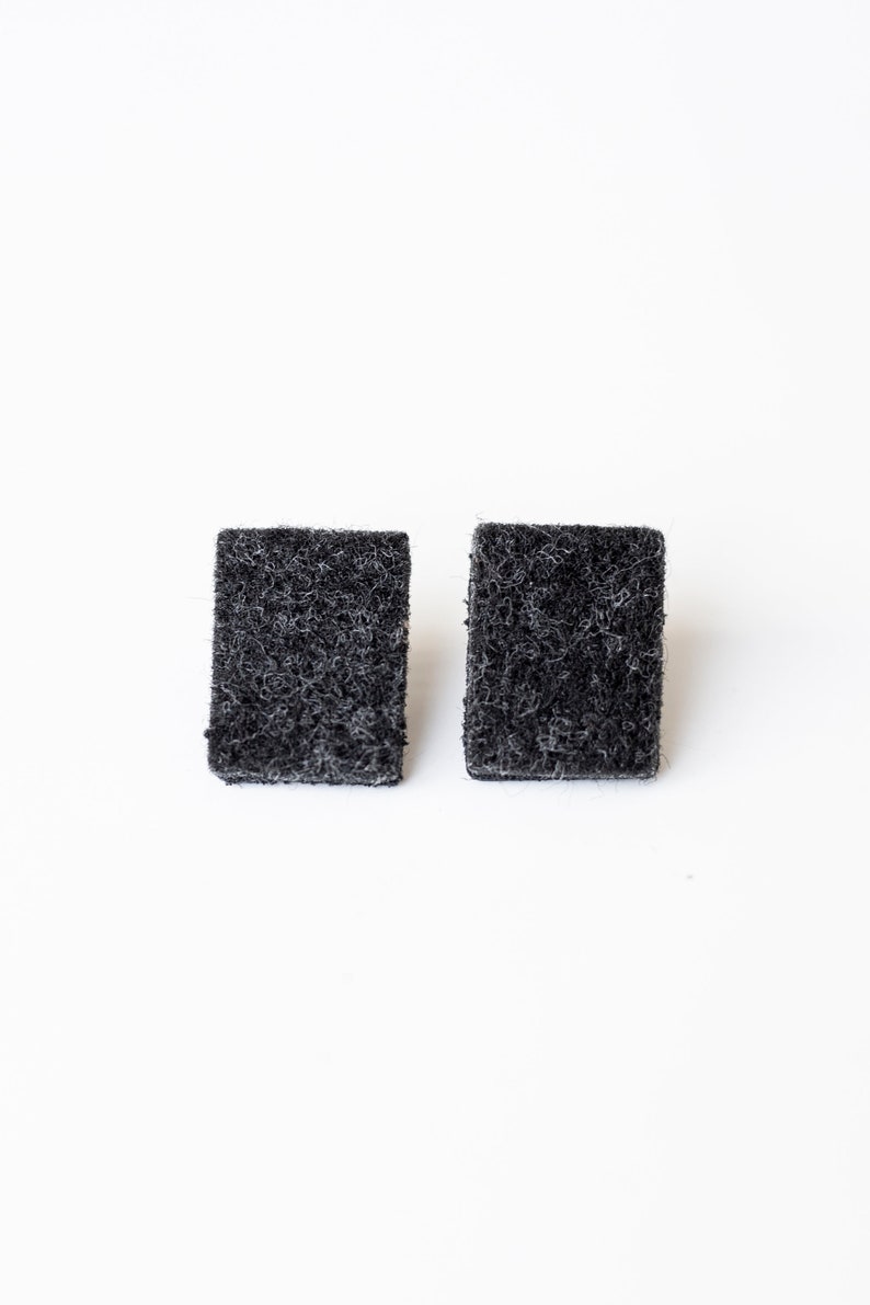 Minimalist Black Rectangle Earrings/ Black Earrings/ Black Studs/ Rectangle Black Studs/ Everyday Studs/ Minimalist Studs / Rectangle studs image 4