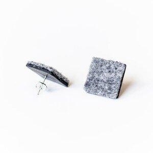 Minimalist Grey Square Earrings/ Gray Earrings/ Grey Studs/ Square Grey Studs/ Everyday Studs/ Minimalist Studs / Square Studs/ Geometric image 7