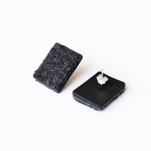 Minimalist Black Rectangle Earrings/ Black Earrings/ Black Studs/ Rectangle Black Studs/ Everyday Studs/ Minimalist Studs / Rectangle studs image 5