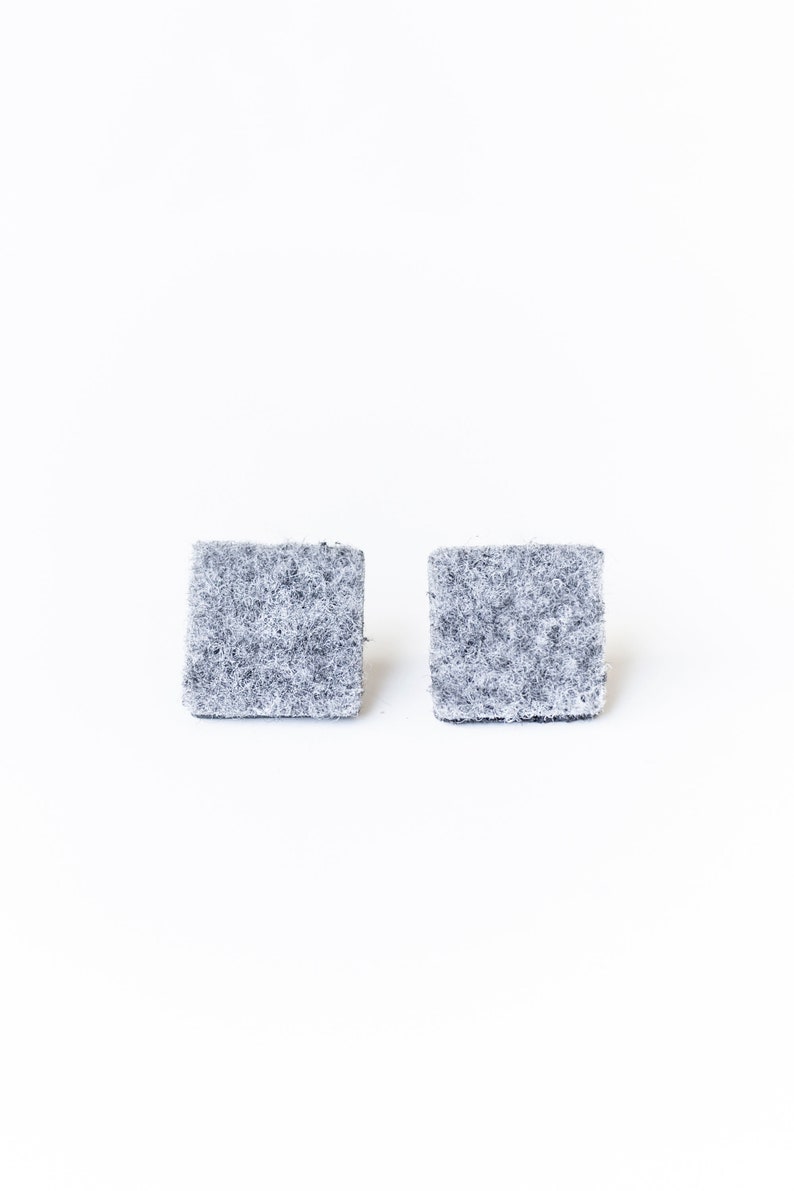 Minimalist Grey Square Earrings/ Gray Earrings/ Grey Studs/ Square Grey Studs/ Everyday Studs/ Minimalist Studs / Square Studs/ Geometric image 6