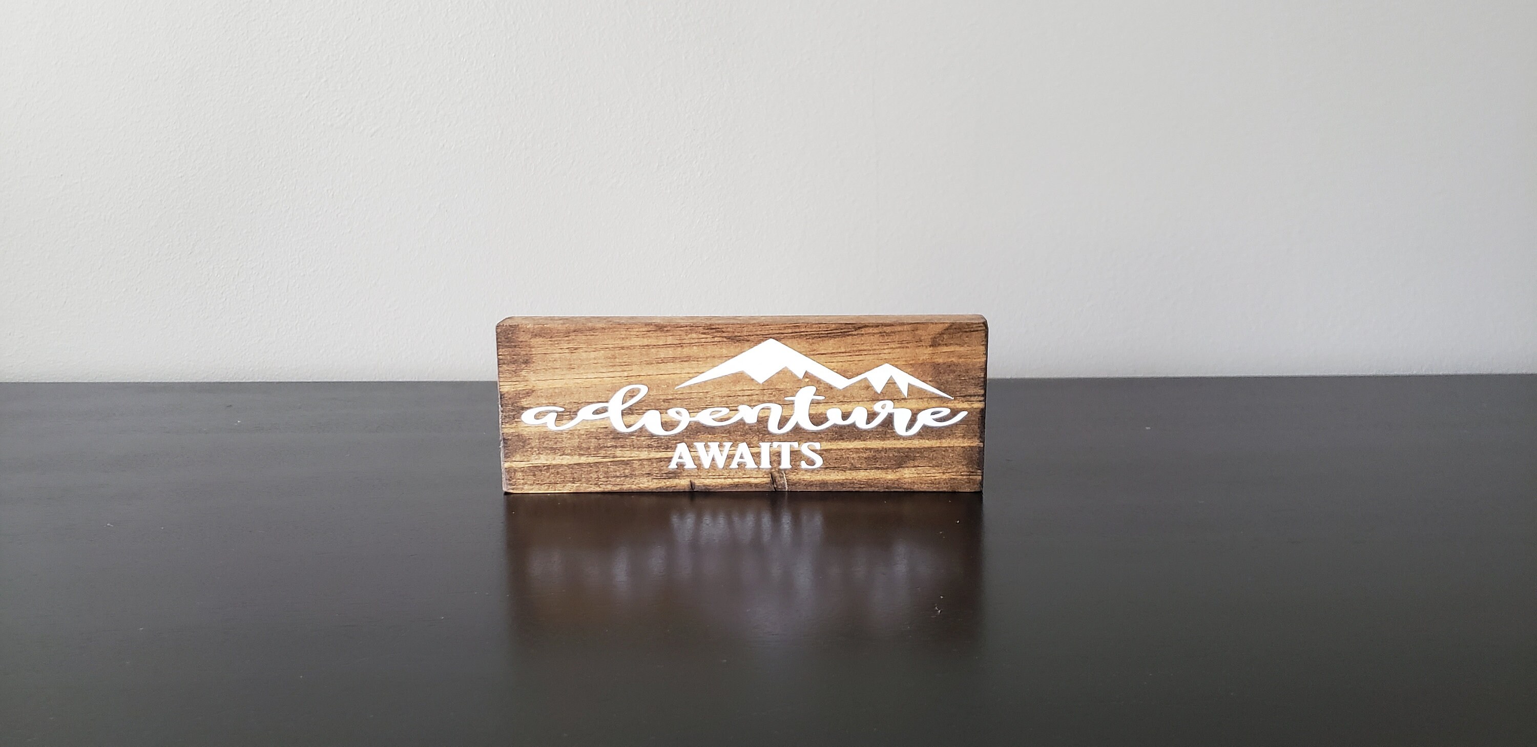 Mini Block Sign, Adventure Sign, Farmhouse, Rustic, Shelf Sitter, Wood ...
