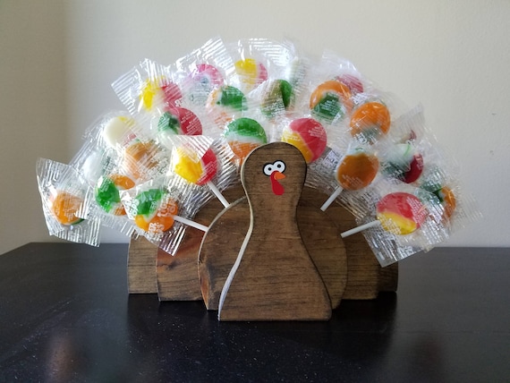 The Original Wooden Turkey Lollipop Holder | Thanksgiving Treat Stand | Kids Table & Classroom Fall Decor