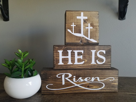He is Risen Sign ~ Easter Decor ~ Christian Sign ~ Easter Decor ~ He is Risen