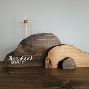 He is Risen The tomb was empty Easter Resurrection Scene Easter Decor image 2