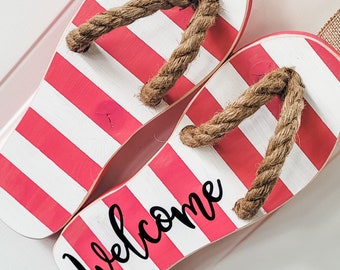 Flip Flop Door Hanger, Summer Door Hanger, Beach Door Hanger, Beach Decor, Flip Flop Decor, Summer Decor, Beach