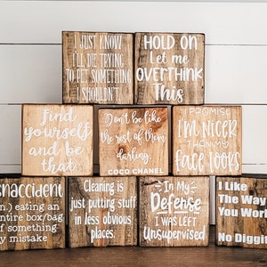 Funny Signs, Humorous Signs, Tiered Tray Signs, Desk Decor, Shelf Sitter, Funny Mini Signs, Gift