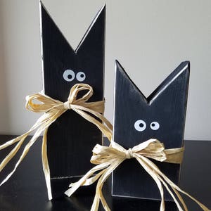 Black Cat for Halloween, Halloween Decor, Black Cat, Wooden Black Cats, Primitive Fall Decor, Rustic Home Decor, Cats