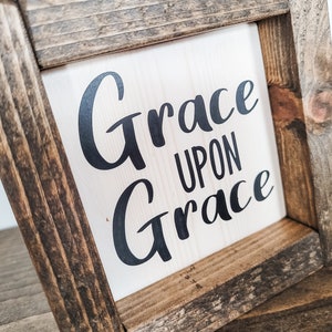 Tiered Tray Sign | Grace upon Grace | Religious Decor| Gift | Tiered Tray Signs | Mini Sign | Shelf Sitter | Farmhouse Decor