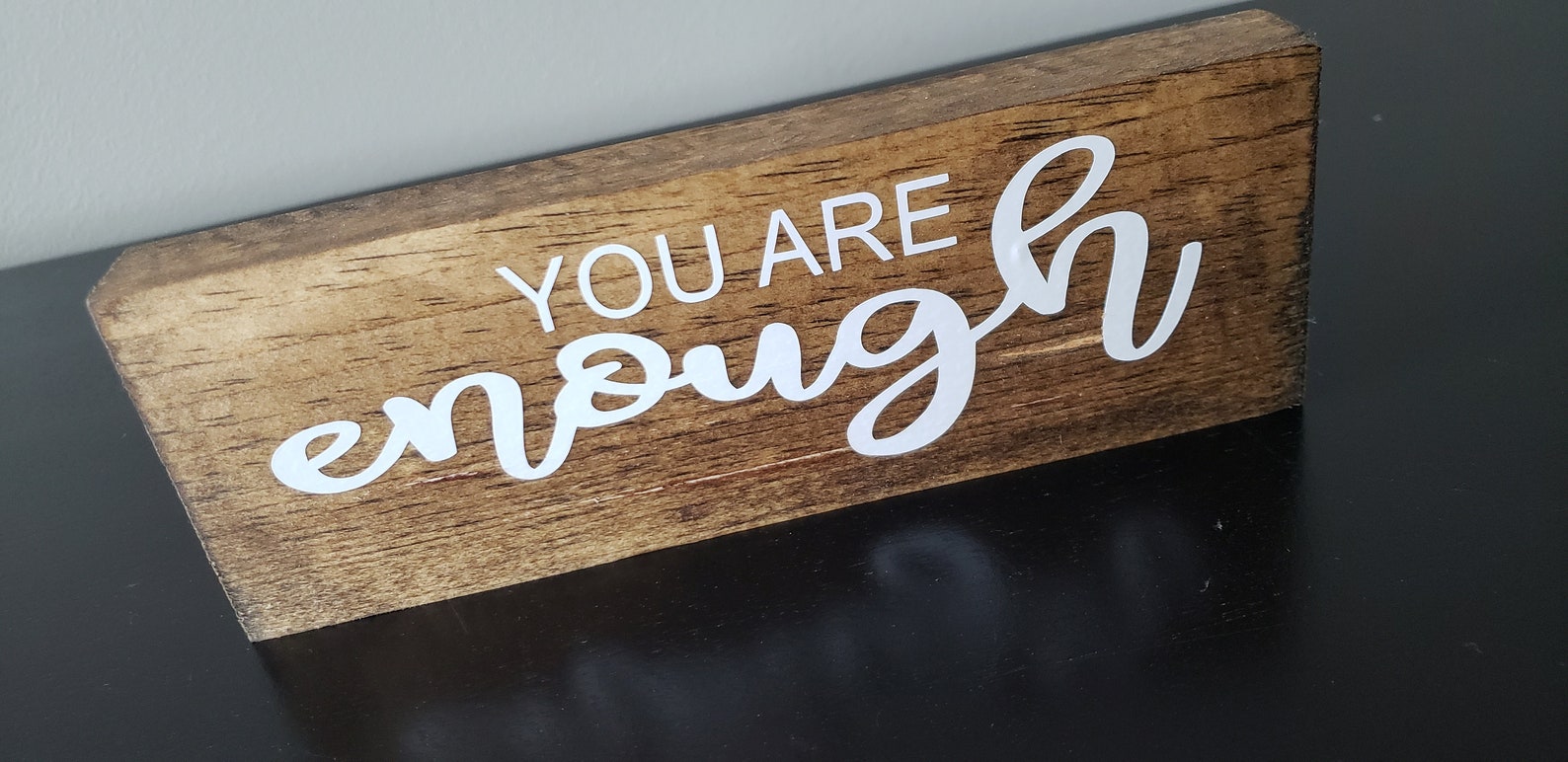 Mini Block Sign You Are Enough Sign Farmhouse Rustic Shelf Etsy