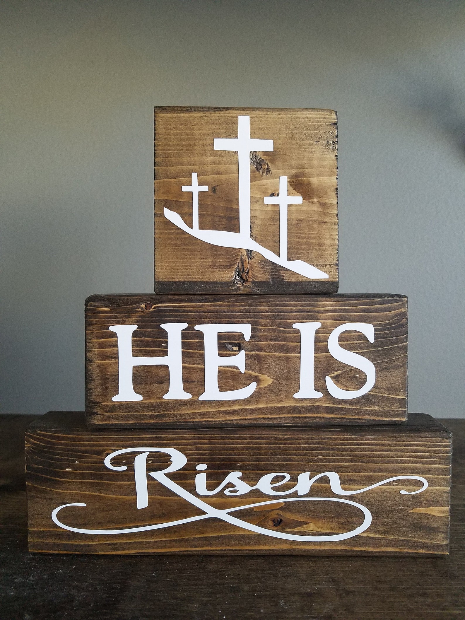He is Risen Sign Easter Decor Christian Sign Easter Etsy