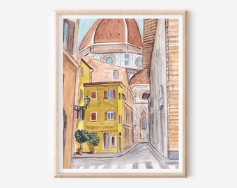 Florence Art Print - Italy Travel Poster - Duomo Di Firenze - Duomo Print - Italian Wall Art - Florence Wall Decor - Florence Poster