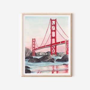 San Francisco Print - Golden Gate Bridge - San Francisco Poster - California Wall Art - USA Travel Poster - Travel Gift