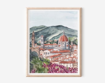 Florence Art Print - Florence Duomo - Italy Poster - Tuscany Wall Decor - Italian Landscape - Florence Travel Art - Travel Gift