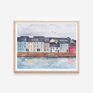 Galway Art Print - Ireland Poster - Galway Skyline Wall Decor - Europe Travel Art - Ireland Gift - Irish Art - Galway Cityscape