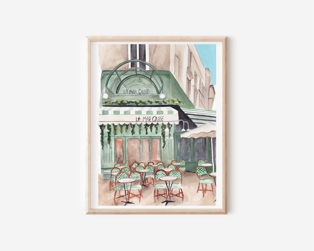 Coffee Shop Art Paris Cafe Wall Art Paris Street Scene Art Print French