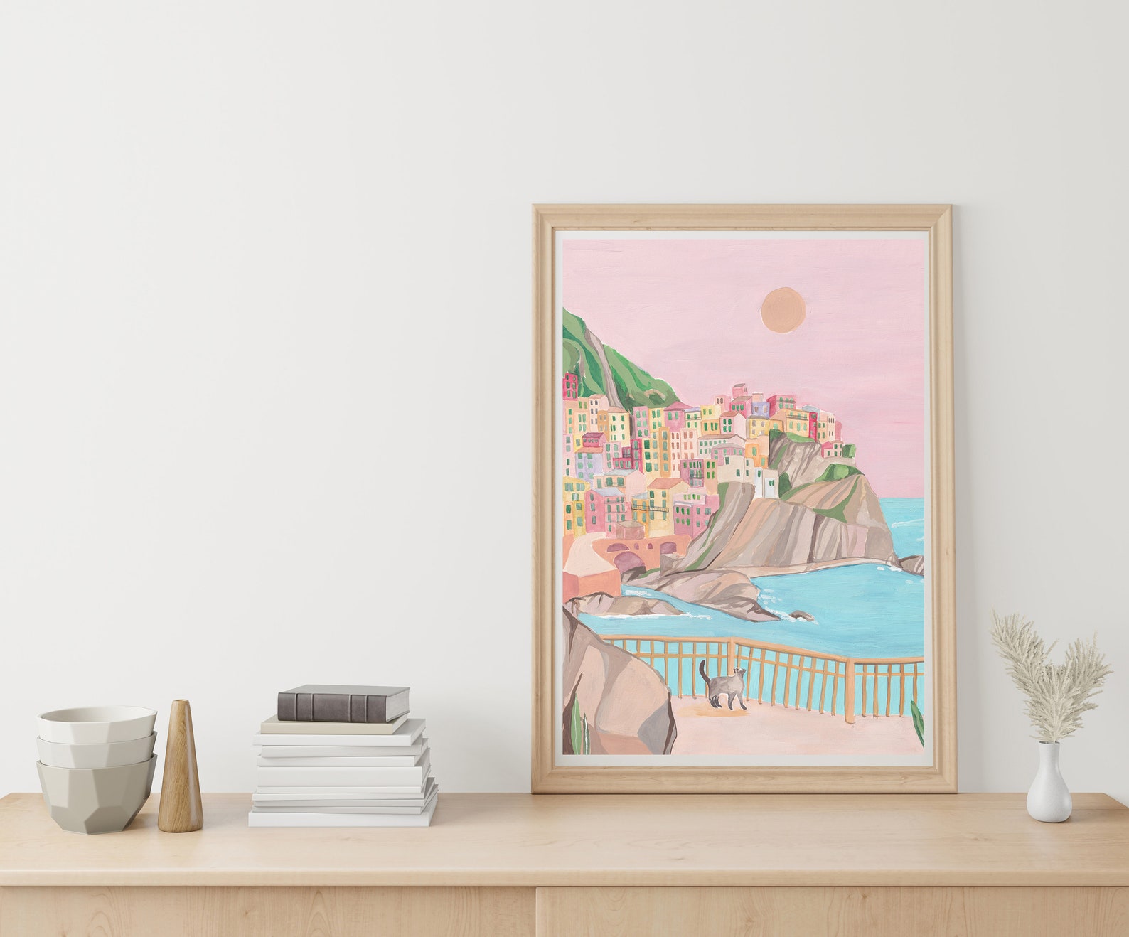 Italy Travel Poster - Cinque Terre Print - Manarola Wall Decor ...