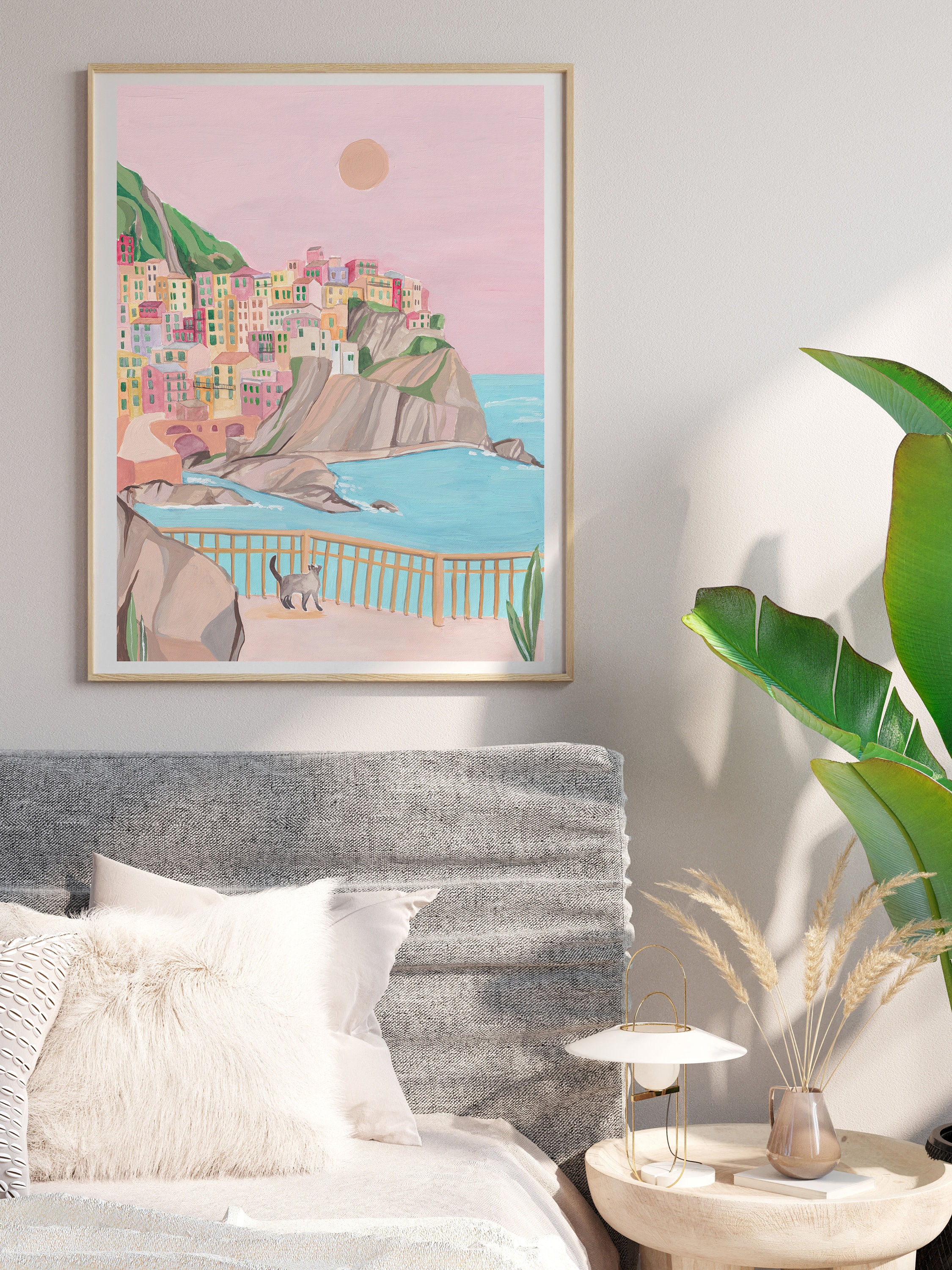 Italy Travel Poster - Cinque Terre Print - Manarola Wall Decor ...