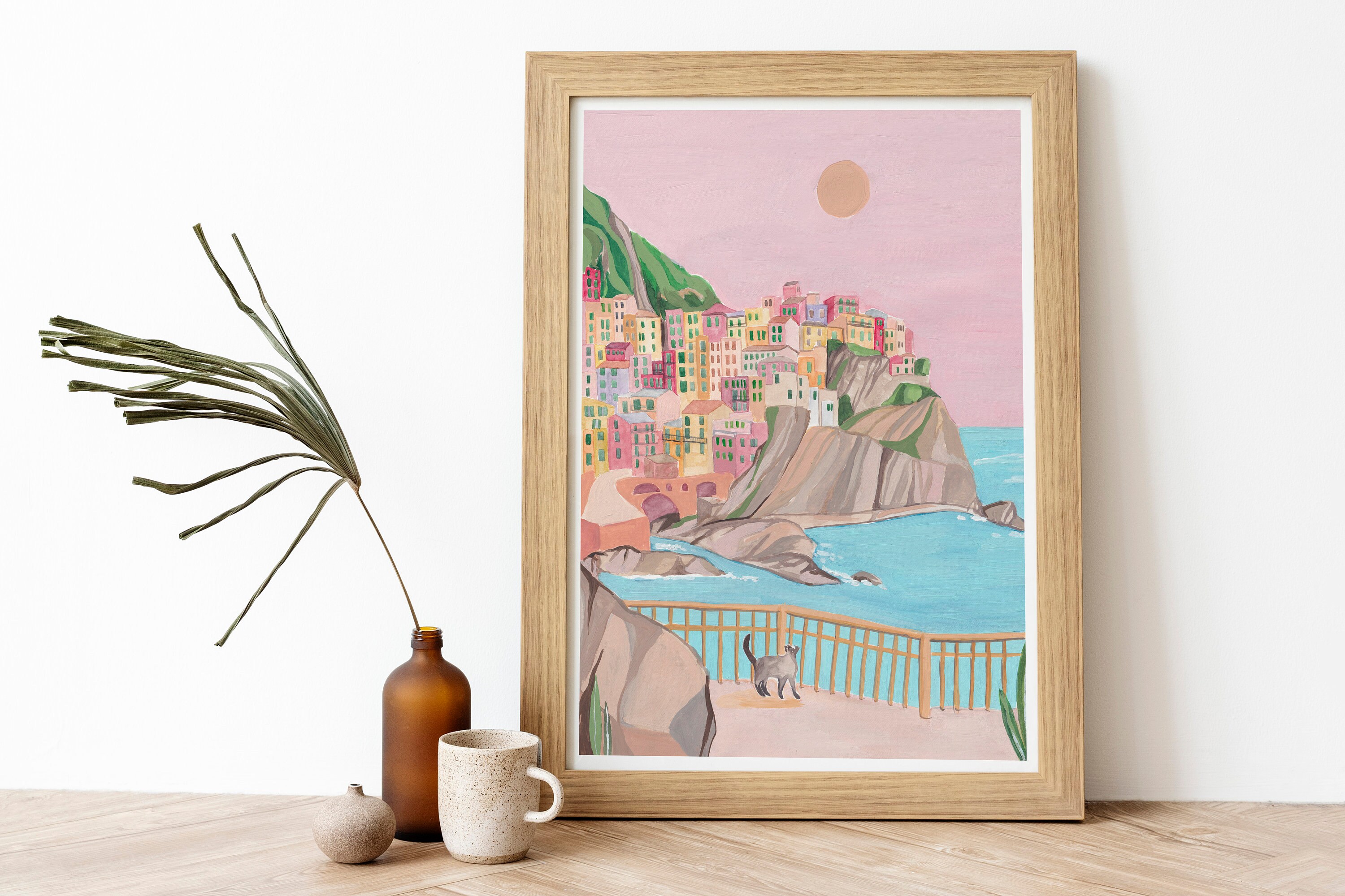 Italy Travel Poster - Cinque Terre Print - Manarola Wall Decor ...