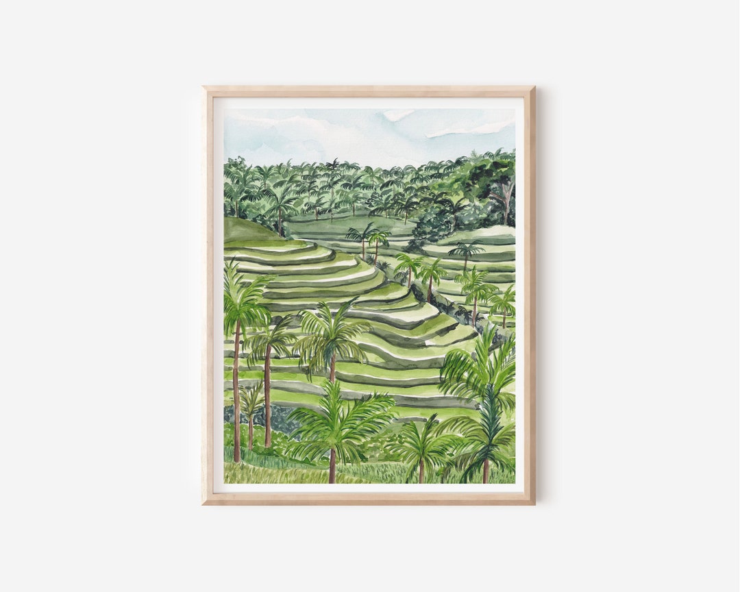 Bali Art Print Rice Fields Poster Ubud Travel Poster Etsy