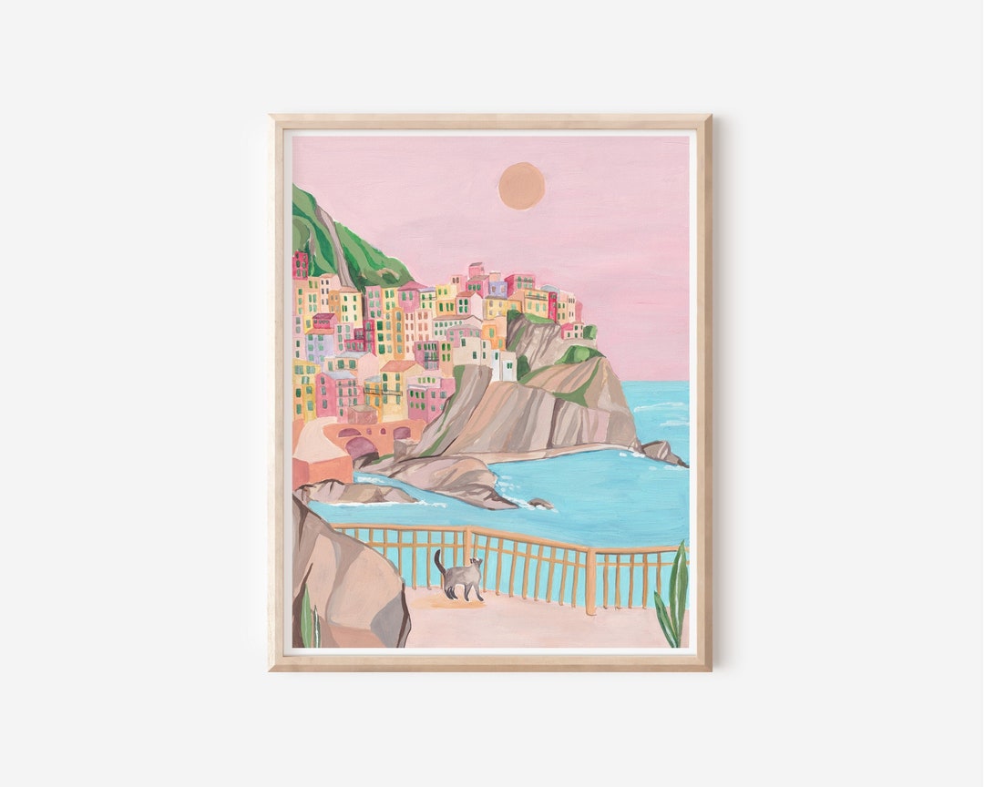 Italy Travel Poster - Cinque Terre Print - Manarola Wall Decor ...